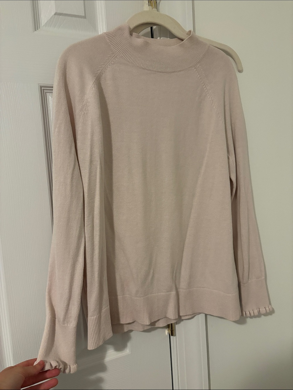 LOFT Light Blush Mock Neck Sweater